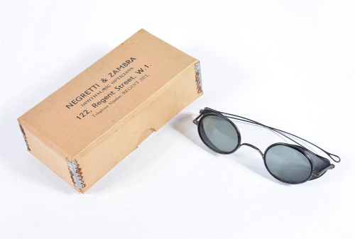 RARE NEGRETTI ZAMBRA SKIING SUNGLASSES WITH BOX C1920 - ADDITIONAL PHOTO 1