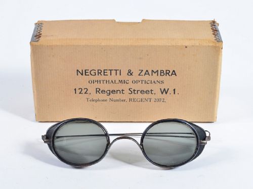 RARE NEGRETTI ZAMBRA SKIING SUNGLASSES WITH BOX C1920 - ADDITIONAL PHOTO 2