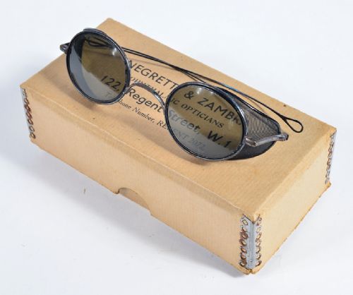 RARE NEGRETTI ZAMBRA SKIING SUNGLASSES WITH BOX C1920 - ADDITIONAL PHOTO 3