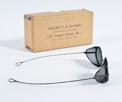 RARE NEGRETTI ZAMBRA SKIING SUNGLASSES WITH BOX C1920 - ADDITIONAL PHOTO 5