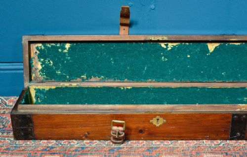 EDWARDIAN METAL MOUNTED PINE ROD BOX CASE C1905 - ADDITIONAL PHOTO 2