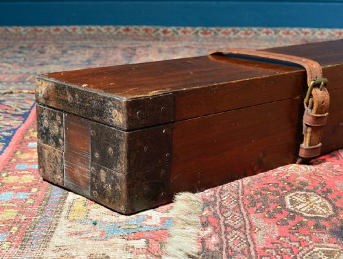 EDWARDIAN METAL MOUNTED PINE ROD BOX CASE C1905 - ADDITIONAL PHOTO 8
