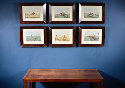 set of six robert frankland aquatints 'indispensable accomplishments' 1811 rosewood frames rowley gallery christies - CATEGORY: ANTIQUE ART - DATED GEORGIAN