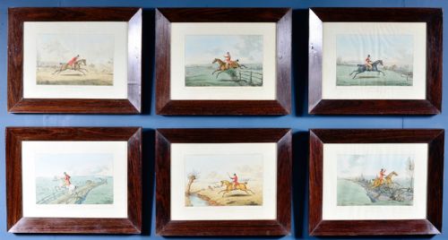 SET OF SIX ROBERT FRANKLAND AQUATINTS 'INDISPENSABLE ACCOMPLISHMENTS' 1811 ROSEWOOD FRAMES ROWLEY GALLERY CHRISTIES - ADDITIONAL PHOTO 1