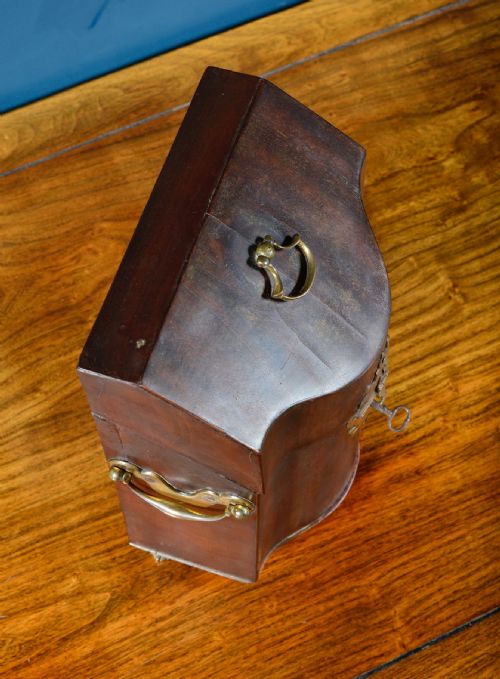 GEORGE II MAHOGANY SERPENTINE KNIFE BOX DESK COMPANION C1750 - ADDITIONAL PHOTO 10