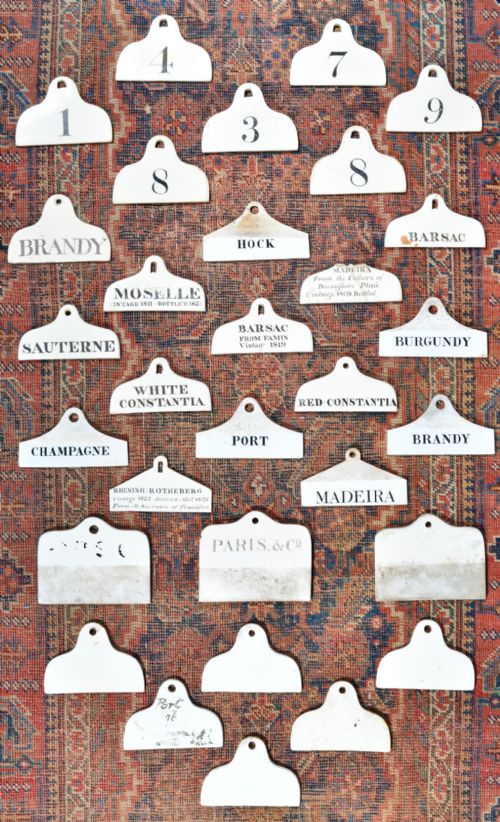 a fine collection of ceramic wine cellar bin labels 18th 19th century - CATEGORY: ANTIQUE CERAMICS - DATED GEORGIAN