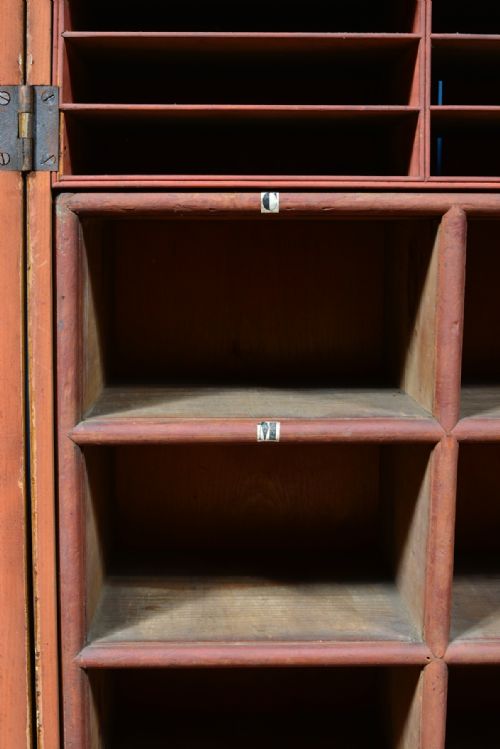 VICTORIAN SOLICITORS PIGEON HOLE CUPBOARD ORIGINAL SCUMBLED PAINT FINISH BY THOMAS MANCHIP BRIDGWATER - ADDITIONAL PHOTO 6