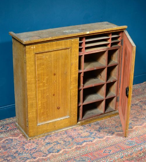VICTORIAN SOLICITORS PIGEON HOLE CUPBOARD ORIGINAL SCUMBLED PAINT FINISH BY THOMAS MANCHIP BRIDGWATER - ADDITIONAL PHOTO 10