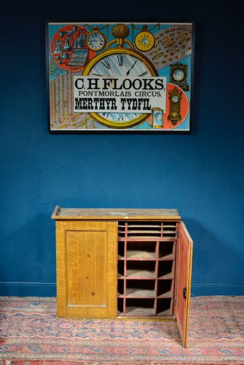 VICTORIAN SOLICITORS PIGEON HOLE CUPBOARD ORIGINAL SCUMBLED PAINT FINISH BY THOMAS MANCHIP BRIDGWATER - ADDITIONAL PHOTO 14