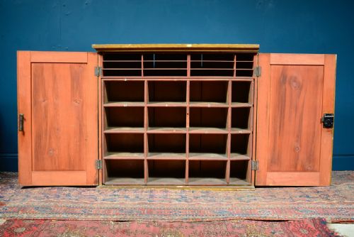 VICTORIAN SOLICITORS PIGEON HOLE CUPBOARD ORIGINAL SCUMBLED PAINT FINISH BY THOMAS MANCHIP BRIDGWATER - ADDITIONAL PHOTO 16