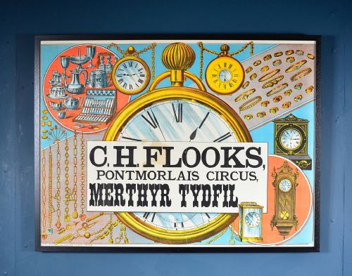 VINTAGE POSTER BY WILLIAM POTTER SONS LONDON CH FLOOKS JEWELLERS PONTMORLAIS CIRCUS MERTHYR TYDFIL C1900 - ADDITIONAL PHOTO 1