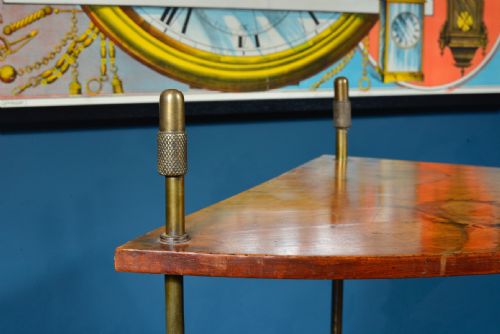 BIRCH CAMPAIGN FOUR TIER CORNER WHATNOT WITH BRASS SUPPORTS C1880 - ADDITIONAL PHOTO 5