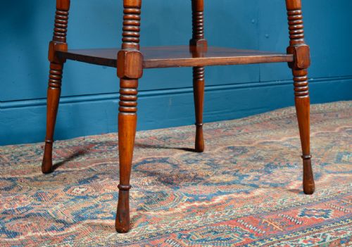 WALNUT TWO TIER OCCASIONAL TABLE ATTRIBUTED TO LIBERTY CO C1890 - ADDITIONAL PHOTO 3