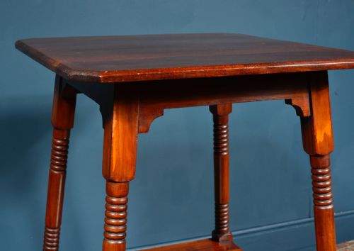 WALNUT TWO TIER OCCASIONAL TABLE ATTRIBUTED TO LIBERTY CO C1890 - ADDITIONAL PHOTO 4