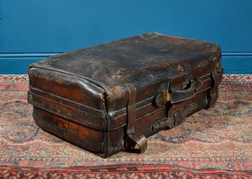 WILLIAM CUTBUSH OF BARNET'S LEATHER TRAVEL TRUNK C1850 - ADDITIONAL PHOTO 1