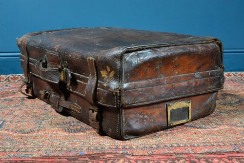 WILLIAM CUTBUSH OF BARNET'S LEATHER TRAVEL TRUNK C1850 - ADDITIONAL PHOTO 3