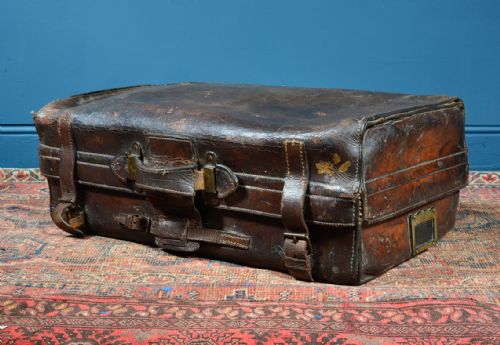 WILLIAM CUTBUSH OF BARNET'S LEATHER TRAVEL TRUNK C1850 - ADDITIONAL PHOTO 4
