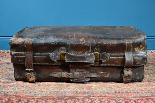 WILLIAM CUTBUSH OF BARNET'S LEATHER TRAVEL TRUNK C1850 - ADDITIONAL PHOTO 8