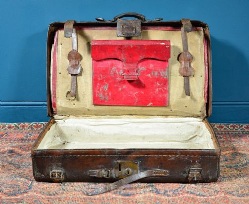 WILLIAM CUTBUSH OF BARNET'S LEATHER TRAVEL TRUNK C1850 - ADDITIONAL PHOTO 9