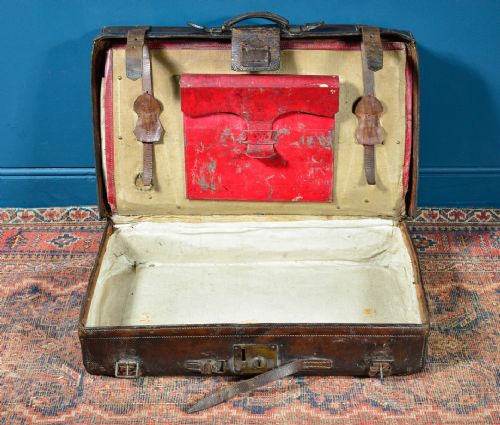 WILLIAM CUTBUSH OF BARNET'S LEATHER TRAVEL TRUNK C1850 - ADDITIONAL PHOTO 10