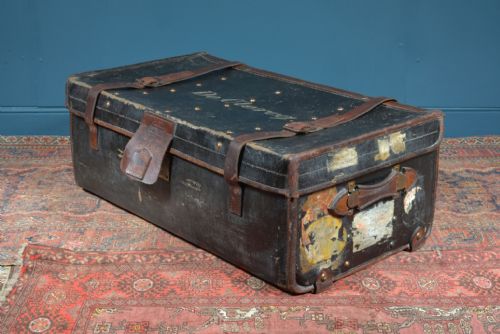 DE CLERCQ'S LEATHER TRUNK BY HILL MILLARD C1880 - ADDITIONAL PHOTO 2