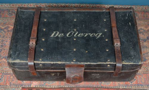 DE CLERCQ'S LEATHER TRUNK BY HILL MILLARD C1880 - ADDITIONAL PHOTO 5