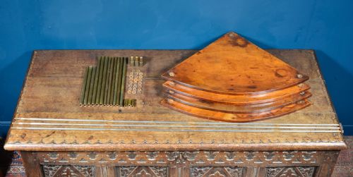 BIRCH CAMPAIGN FOUR TIER CORNER WHATNOT WITH BRASS SUPPORTS C1880 - ADDITIONAL PHOTO 3