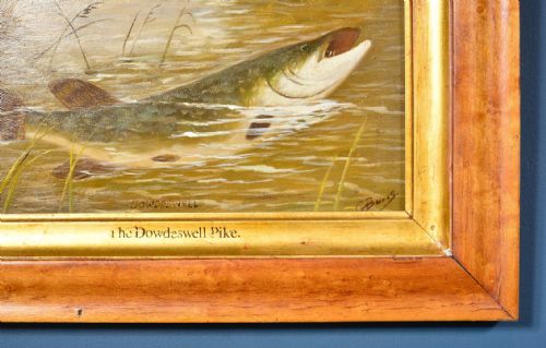 ENGLISH SCHOOL 'THE DOWDESWELL PIKE' OIL ON BOARD SIGNED G BURNS C1900 - ADDITIONAL PHOTO 1