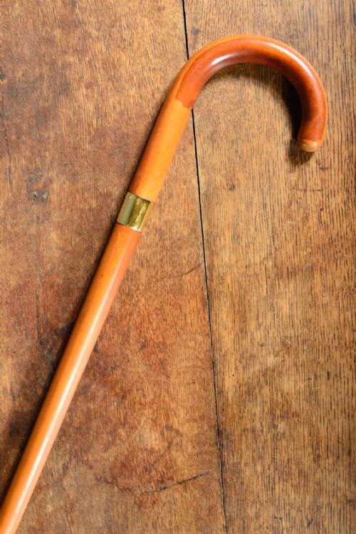 gilt metal mounted walking stick cane by brigg london c1930 - CATEGORY: ANTIQUE MISCELLANEOUS - DATED 1930