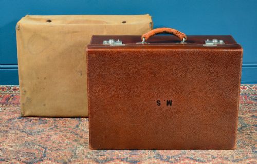 EDWARDIAN LADIES' FITTED LEATHER VANITY CASE COVER INITIALLED MS C1910 - ADDITIONAL PHOTO 5