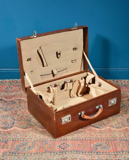 EDWARDIAN LADIES' FITTED LEATHER VANITY CASE COVER INITIALLED MS C1910 - ADDITIONAL PHOTO 8