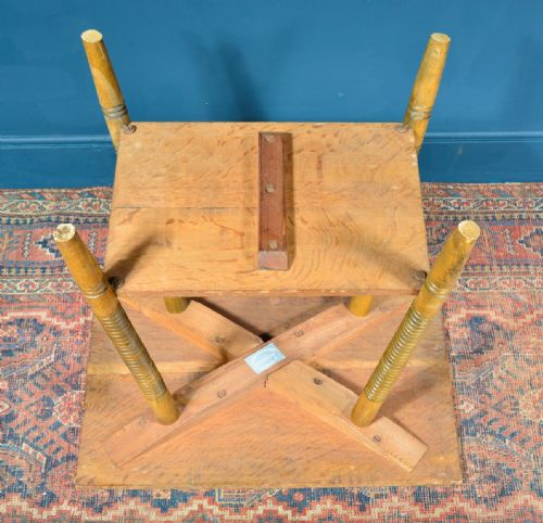 ARTS CRAFTS LIGHT OAK TWO TIER OCCASIONAL TABLE BY WILLIAM BIRCH FOR GOODYER'S C1890 - ADDITIONAL PHOTO 9