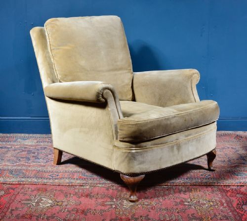 COMFY GOLD BEIGE VELVET ARMCHAIR 1920'S - ADDITIONAL PHOTO 2