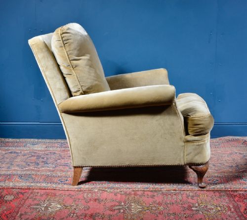 COMFY GOLD BEIGE VELVET ARMCHAIR 1920'S - ADDITIONAL PHOTO 3