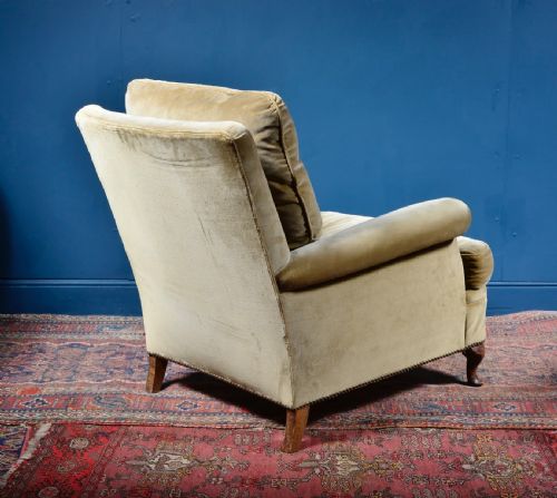 COMFY GOLD BEIGE VELVET ARMCHAIR 1920'S - ADDITIONAL PHOTO 5