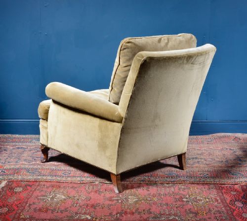 COMFY GOLD BEIGE VELVET ARMCHAIR 1920'S - ADDITIONAL PHOTO 7