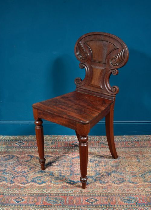 VICTORIAN MAHOGANY HALL CHAIR C1870 - ADDITIONAL PHOTO 1