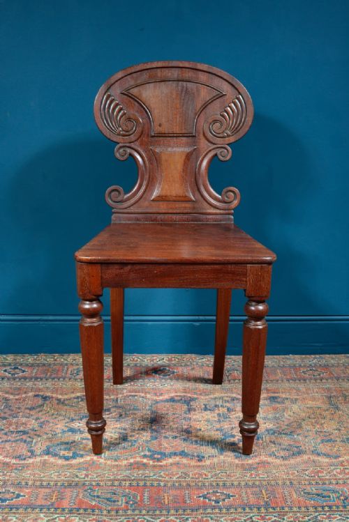 VICTORIAN MAHOGANY HALL CHAIR C1870 - ADDITIONAL PHOTO 2