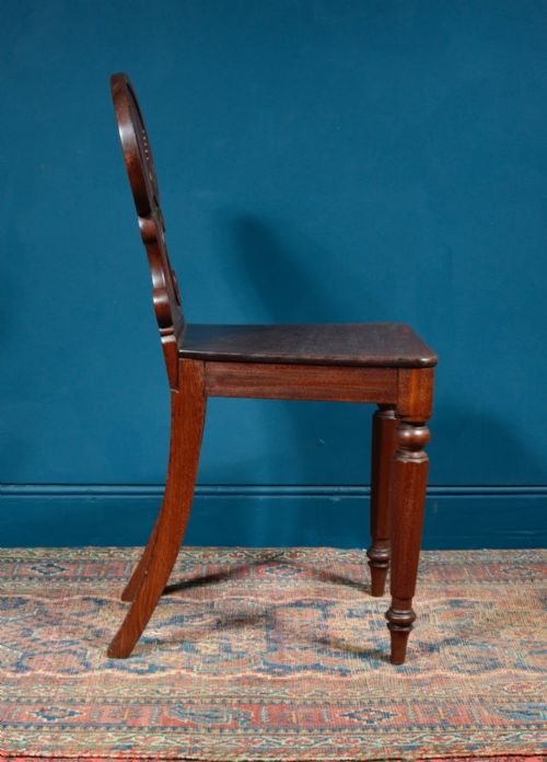 VICTORIAN MAHOGANY HALL CHAIR C1870 - ADDITIONAL PHOTO 3