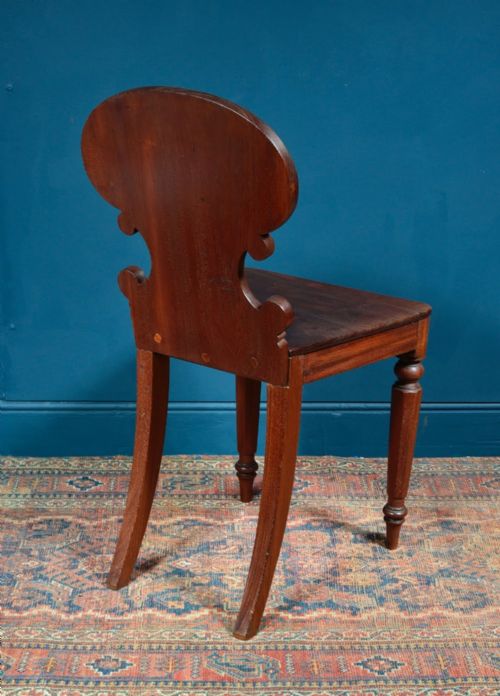 VICTORIAN MAHOGANY HALL CHAIR C1870 - ADDITIONAL PHOTO 5