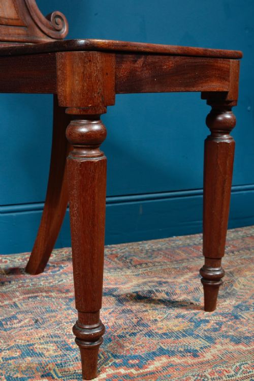 VICTORIAN MAHOGANY HALL CHAIR C1870 - ADDITIONAL PHOTO 7