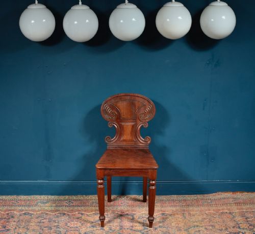VICTORIAN MAHOGANY HALL CHAIR C1870 - ADDITIONAL PHOTO 9