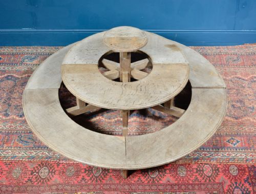 PAIR OF ARTS AND CRAFTS BLEACHED OAK DEMI LUNE STANDS C1900 - ADDITIONAL PHOTO 11