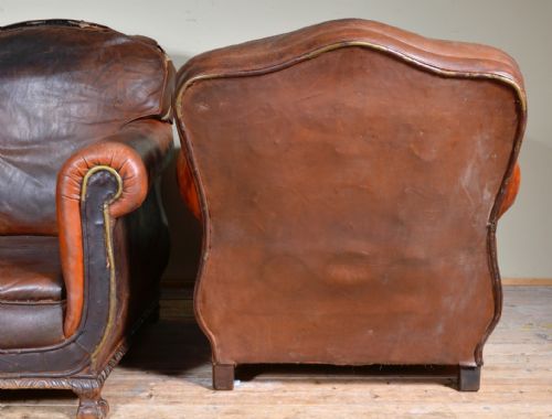 PAIR OF VICTORIAN BROWN LEATHER CLUB CHAIRS C1890 - ADDITIONAL PHOTO 15