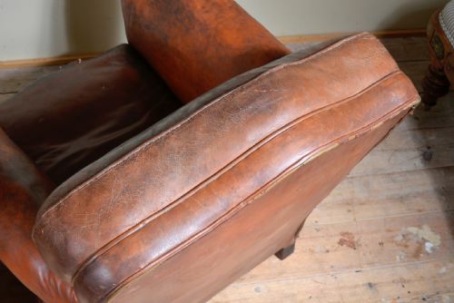 PAIR OF VICTORIAN BROWN LEATHER CLUB CHAIRS C1890 - ADDITIONAL PHOTO 18