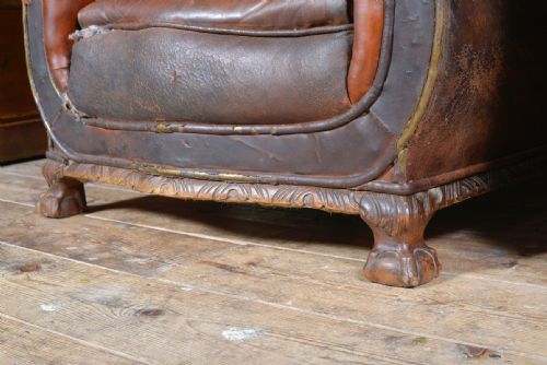 PAIR OF VICTORIAN BROWN LEATHER CLUB CHAIRS C1890 - ADDITIONAL PHOTO 20