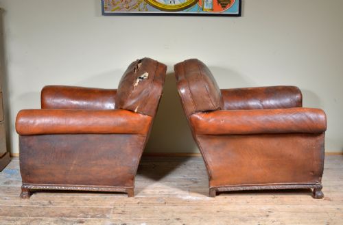 PAIR OF VICTORIAN BROWN LEATHER CLUB CHAIRS C1890 - ADDITIONAL PHOTO 23