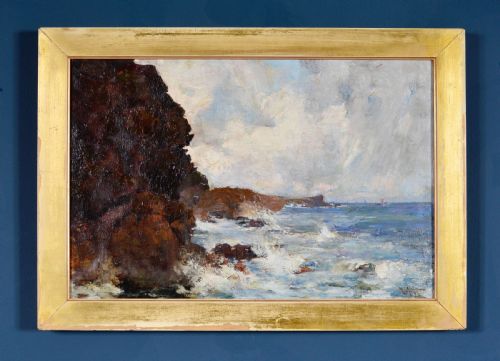 william watt milne 18651949 east neuk of fife coastal landscape oil on canvas signed and dated '96 - CATEGORY: ANTIQUE ART - DATED 1890
