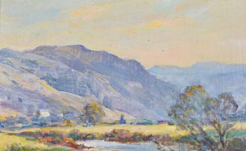 OWEN BOWEN STAITHES GROUP 18731967 A RIVER LANDSCAPE OIL ON CANVAS BOARD SIGNED C1910 - ADDITIONAL PHOTO 2