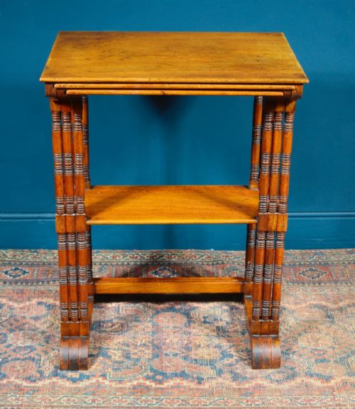 AESTHETIC MOVEMENT WALNUT NEST OF THREE TABLES C1890 - ADDITIONAL PHOTO 2